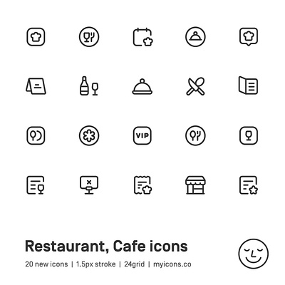 Myicons✨ — Restaurant, Cafe vector line icons pack design system figma figma icons flat icons icon design icon pack icons icons library icons pack interface icons line icons sketch icons ui ui design ui designer ui icons ui kit web design web designer