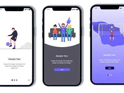 Football App Splash Screens Samples app branding design graphic design icon illustration ui ux vector web