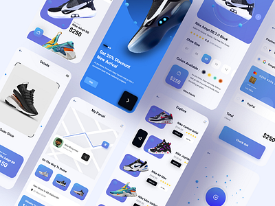 Sneakers Mobile Application Design (Light Version) adidas app app design app store design dotpixel agency ecommerce ecommerce app ecommerce design fashion footwear nike nike air shoe app shoe store shopify store shopify website sneakers sneakers shoes web design