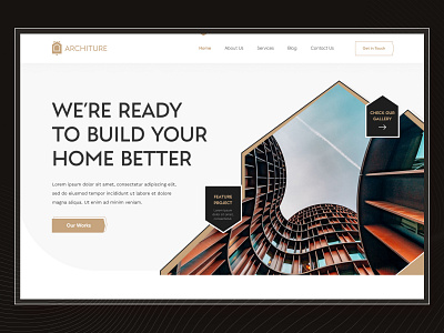 ARCHITURE- Real Estate Landing Page agent apartment attractiveui building corporate hero section housing real estate agency landing page minimalist properties property landing page property management real estate real estate landing page real estate ui real estate web residence ui uiux websitedesign