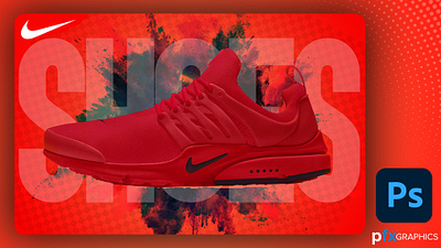 Red Nike Shoes Banner Design banner banner design branding pfxgraphics web