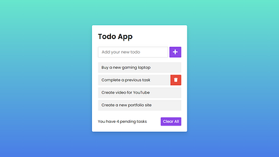 Todo List App using HTML CSS & JavaScript javascript todo app todo app in javascript todo list todo list app