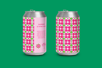 Label Design for Brick Brewerys Raspberry & Thyme Sour Beer beer branding beer can beer label branding branding design craft beer craft brewery illustration packaging packaging design print