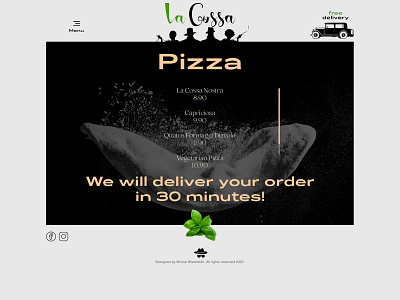 Pizza Restaurant adobe xd clean dark design elegant fast food food minimal modern photoshop pizza pizzeria poland restaurant ui web webdesign website xd