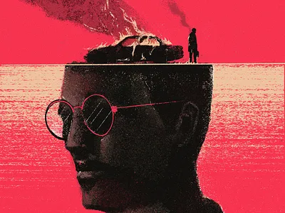 Burning in my own head burning burning car car design editorial illustration illustration illustrator mental health people pink pink killer portrait portrait painting procreate skin thoughts