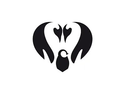 Penguins Family branding graphic design graphic designer illustrator inspiration logo logo design minimal negative space penguins vector