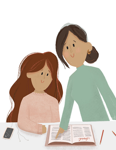 Close Up of Mom & Daughter character design character designs daughter design illustration illustrator mom procreate
