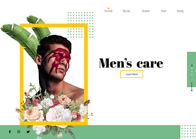 Men's Care website beauty product cosmetics landingpage uxuidesign website design