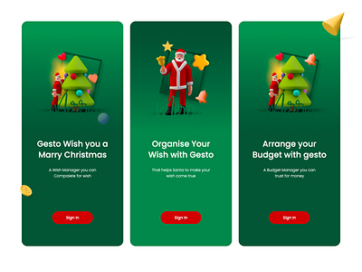 santa 3d 3d illustration design home screen html 5 login login ui sign in strap task manager ui ui ux