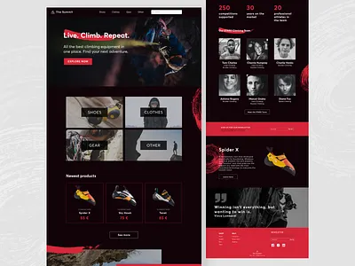 Rock Climbing Shop Website climb climbing landing landingpage sharp web website websites