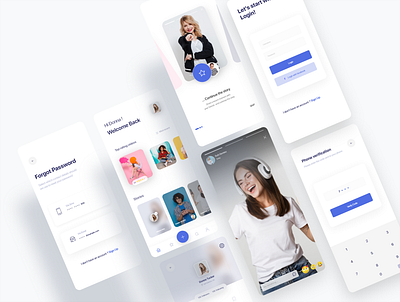 Vivio - Video Record UI Kit app app ui comment design like login mobile mobile app design mobile ui profile record video register search share stories story ui video