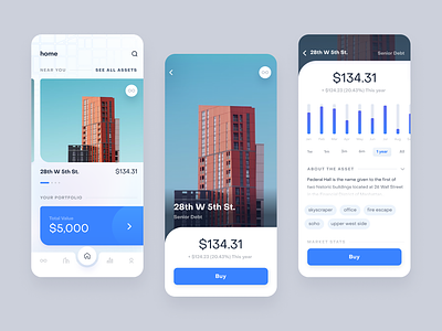 Building Investments - Mobile App app application blue building clean design design mobile mobile mobile app mobile design mobile screens mobile ui ui ui mobile user experience user experience user interface user interface ux wireframe