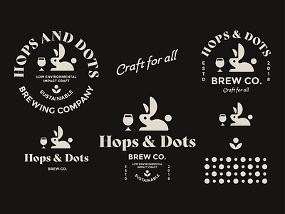 Hops and Dots Brewery Logo - Design Toolkit ale beer beer art branding brewery bunny craft craft ale geometric hops icon identity illustration logo logomark logotype mark rabbit sticker type