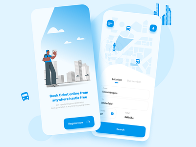 city bus ticket booking app app app design blue color bus app citybus app design dribbble best shot figma illustration ios iphone mobile ui soft colors ticket ticket booking trending ui ux