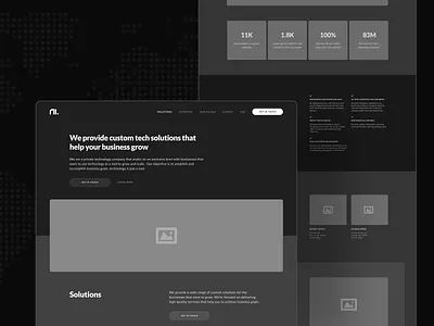 Landing Page Wireframe black design landing ux web design website wireframe zajno