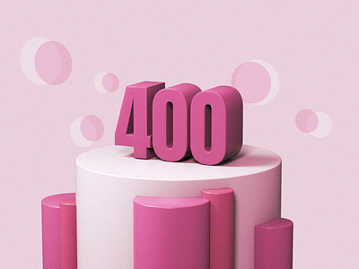 Four Hundred 3d 3d art 400 c4d cinema4d design illustration pink red render