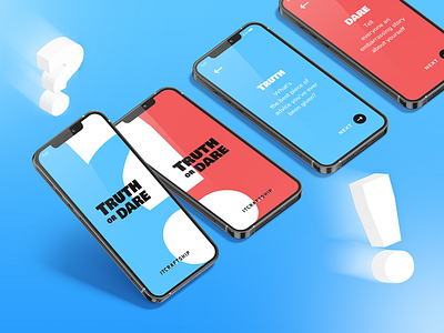 Truth Or Dare app application application ui design figma minimal quiz ui ux ux design