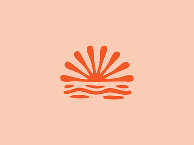 Sun and Waves Illustration illustration logo ocean organic retro sun waves