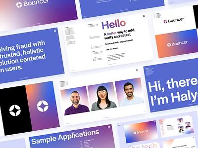 Bouncer Brand Guidelines b2b brand guide brand guidelines branding fintech fintech app gradient layout logo saas security startup typography ui