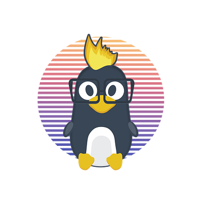 Linux Tux penguin - little nerd. Linux logo computer developer devops engineer linux linux penguin penguin programming scticker tux