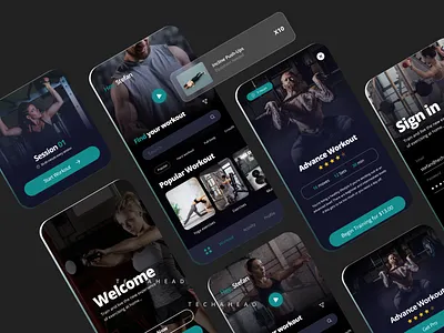 Fitness UI 2d 3d branding clean ui design excercise fitness graphic design graphics health illustration logo typography ui ux vector