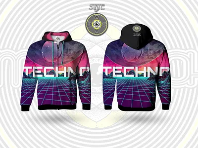 techno branding clothing design logo popart techno vaporwave