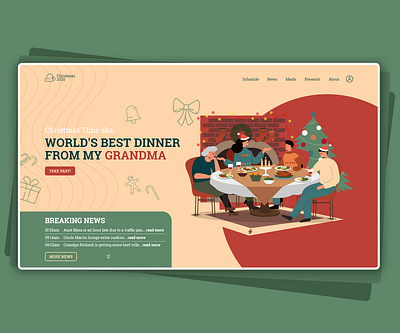 Christmas Website Intro - Dribbble Christmas Playoff 2020 christmas christmas party christmas tree dinner event app family illustration uidesign uiux uxdesign webdesign