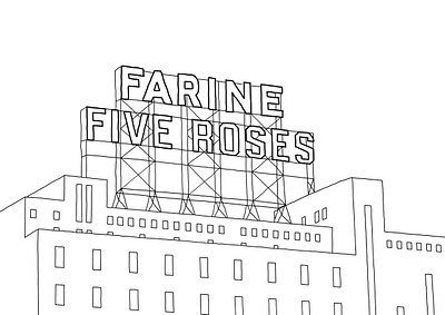 Farine Five Roses - Montreal beginner black and white building canada draw drawing farine five roses five roses montreal montréal quebec