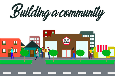 Building Community animation app art design flat graphic design illustration illustrator vector web