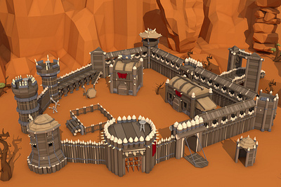 Orc Fortress 3D Low Poly Pack 3d 3d art low poly low poly lowpoly lowpolyart