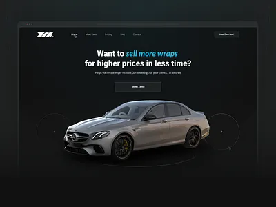 XIX3D | Hyper-Realistic 3D Renderings Website Redesign 3d auto black blue car design hero image homepage landing mercedes minimal render ui ux website white