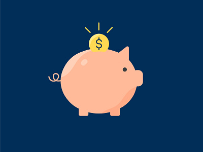 Piggy bank illustration animal illustrations coin cute pig digital art digital illustration dollars finance flat illustration minimal money money app money bag money management pig piggy bank saving money spot illustration