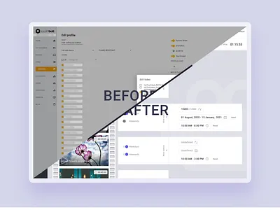 Interactive digital signage admin - Edit playlist admin before after design edit playlist ui ux web