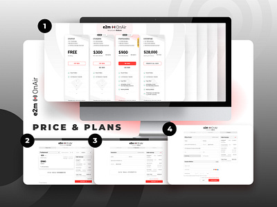 E2m OnAir Price Plans branding design interaction design mobile app design ui usabilty user centered design user experience user research ux