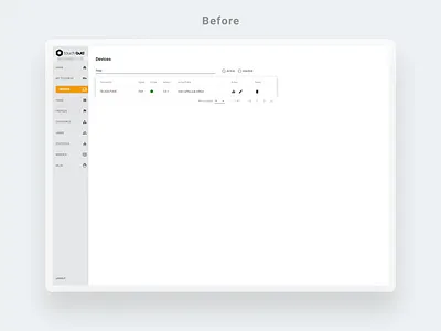 Interactive digital signage admin - Devices - Before admin before after design ui ux web