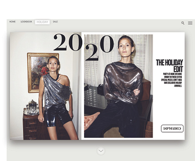 HOLIDAY EDIT UX DESIGN clothing clothing company cream designer editorial fashion fashion design fashion web fashion website holiday minimalist new years new years eve shiny sparkle ux design uxdesign webdesign website concept website design