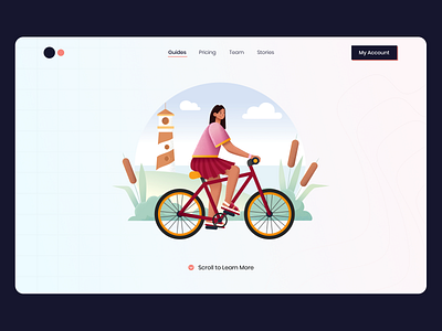 ByCircle Header Website bicycle header header illustration website