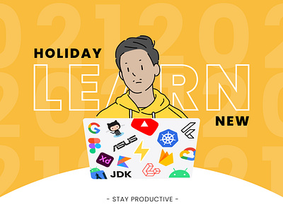 Holiday: It's Time to Learn New Things animation art design flat illustration illustrator lettering minimal typography vector