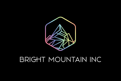 Bright Mountain Logo Design brand identity geometric logo illustration illustrator line art line art logo logo logo design minimalist logo mountain mountain line art mountain logo