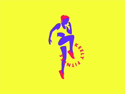 Keely Fitness Logo blog blogger bold branding cute design fitness health illustration influencer instagram logo marketing neon vector woman workout