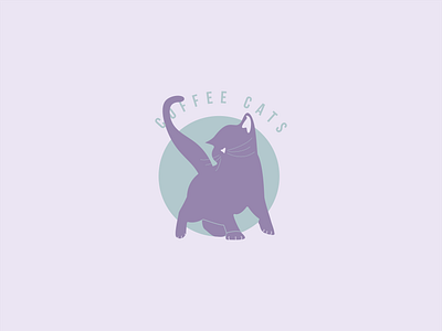 Coffee Cats Pastel branding cafe cat cat cafe coffee cute cute animal design freelance heart illustration kitty kitty cat logo logo design negative space negative space logo purple logo silhoutte vector