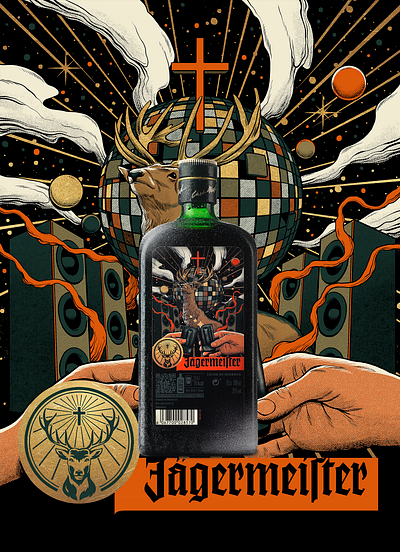 Jägermeister bottle deer drink jägermeister music package design packaging space spaceart