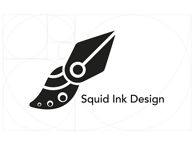 Squid Ink Design Logo Concept adobe illustrator black white branding brush creative elegant goldenratio icon ink logo modern pentool simple squid vector