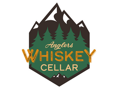 Anglers Whiskey Cellar Logo branding icon logo logo design logo mark outdoors typography vector