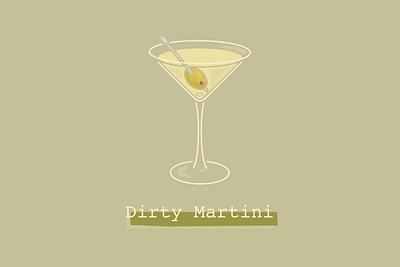 Dirty Martini cocktail cocktail illustration cocktails daily illustration day 13 digital illustration digitalart illustration illustration art procreate texture truegrittexturesupply