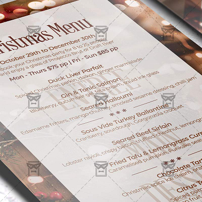 New Year Menu - Flyer PSD Template christmas christmas 2020 christmas flyer christmas market christmas menu christmas vacation menu design menu set new year menu new year menu set xmas xmas flyer xmas menu set