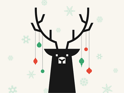 Happy Holidays ♡ animal antlers christmas geometric art geometric design happy holidays illustration illustrator merrychristmas ornaments reindeer snowflakes vector