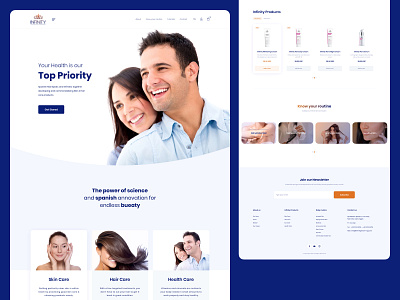 Infinity Clinic Pharma ecommerce design healthbueaty sketch ui uiux