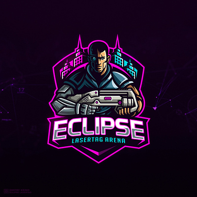 Eclipse Lasertag Arena character cyber cyberpunk cyberpunk2077 dmitry krino esports logo esportslogo mascot logo night city sport logo