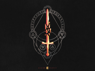 Broken sword broken design dusan klepic fantasy game gaming illustration logo magic rune sword symbols